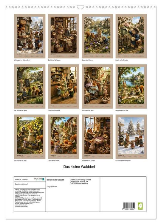 Produktbild: Das kleine Walddorf (Wandkalender 2027 DIN A2 hoch), CALVENDO Monatskalender