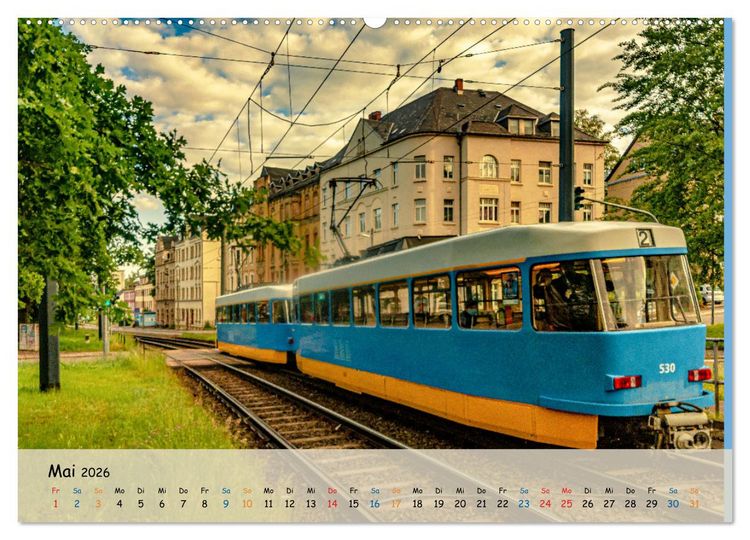 Produktbild: Nahverkehr in Chemnitz (hochwertiger Premium Wandkalender 2026 DIN A2 quer), Kunstdruck in Hochglanz