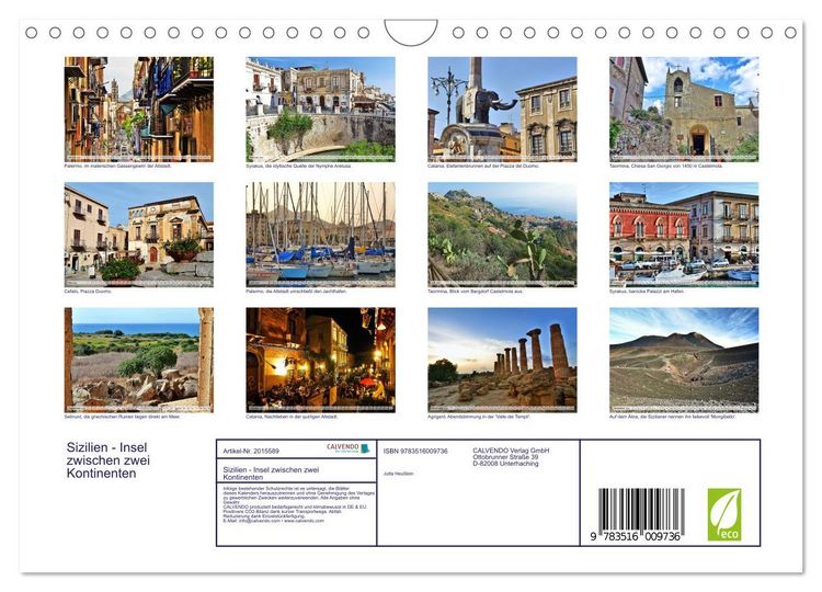 Produktbild: Sizilien - Insel zwischen zwei Kontinenten (Wandkalender 2026 DIN A4 quer), CALVENDO Monatskalender