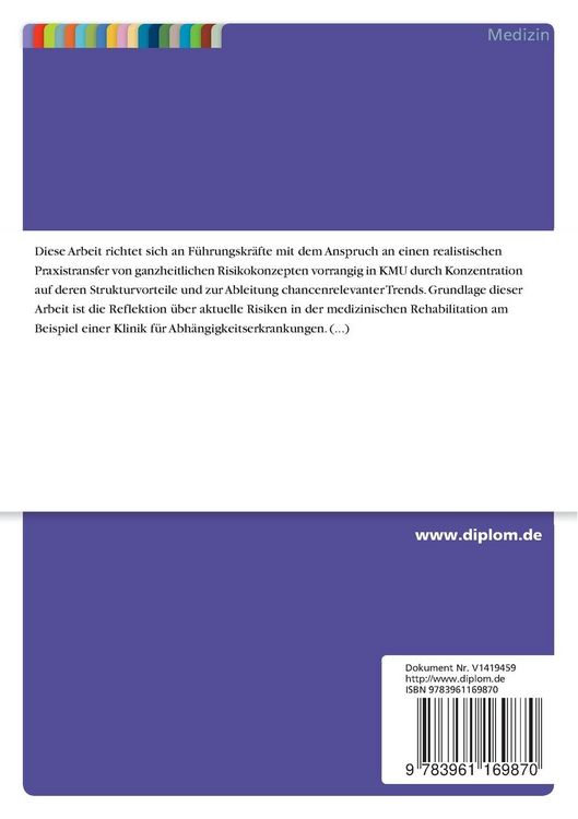 Produktbild: Risikokompetenz in der medizinischen Rehabilitation