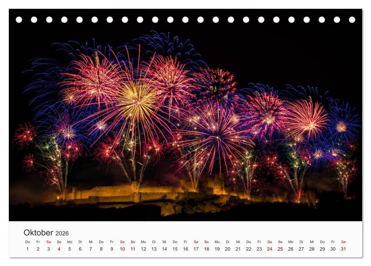 Produktbild: Feuerwerke - Kunstwerke am Himmel (Tischkalender 2026 DIN A5 quer), CALVENDO Monatskalender