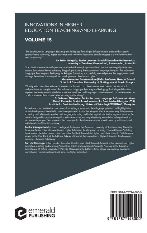 Produktbild: Language, Teaching and Pedagogy for Refugee Education
