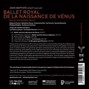 Produktbild: Lully: Ballet royal de la Naissance de V'nus