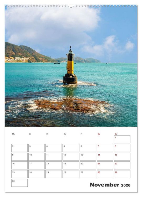 Produktbild: Busan - Reiseplaner (Wandkalender 2026 DIN A2 hoch), CALVENDO Monatskalender