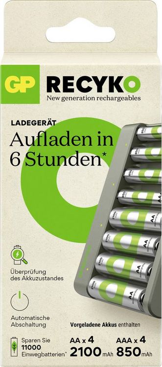 Produktbild: GP E821 Rundzellen-Ladeger&auml;t NiMH Micro (AAA), Mignon (AA)