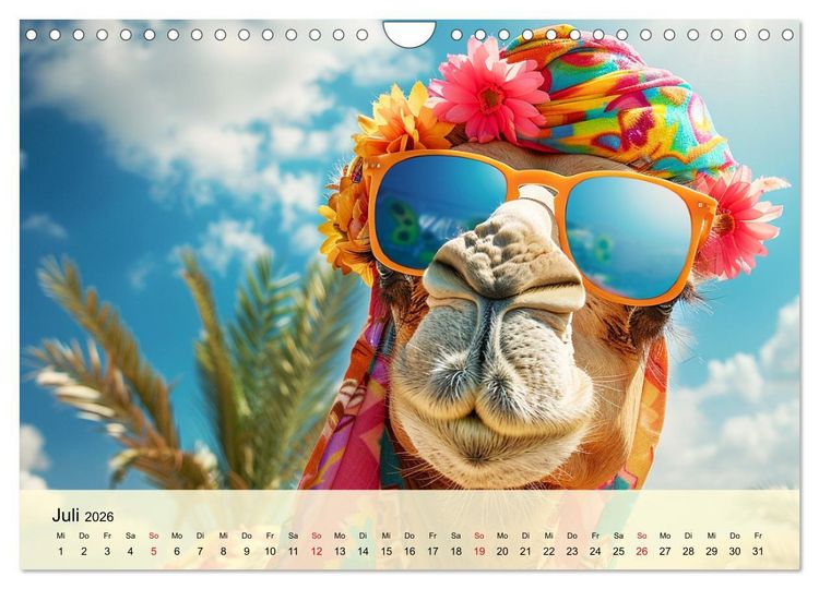 Produktbild: Modische Kamele in der W&uuml;ste. Extravagante Highlights (Wandkalender 2026 DIN A4 quer), CALVENDO Monatskalender