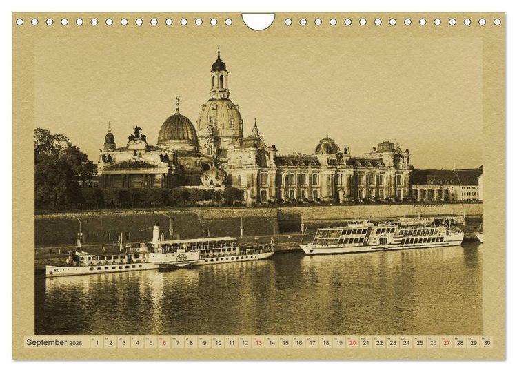 Produktbild: Dresden - Ein Kalender im Zeitungsstil (Wandkalender 2026 DIN A4 quer), CALVENDO Monatskalender