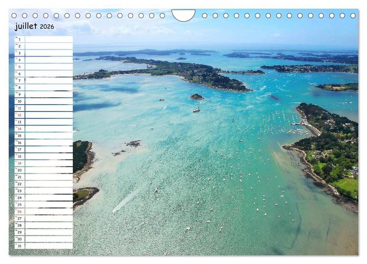 Produktbild: Le Golfe du Morbihan vu du ciel (Calendrier mural 2026 DIN A4 vertical), CALVENDO calendrier mensuel