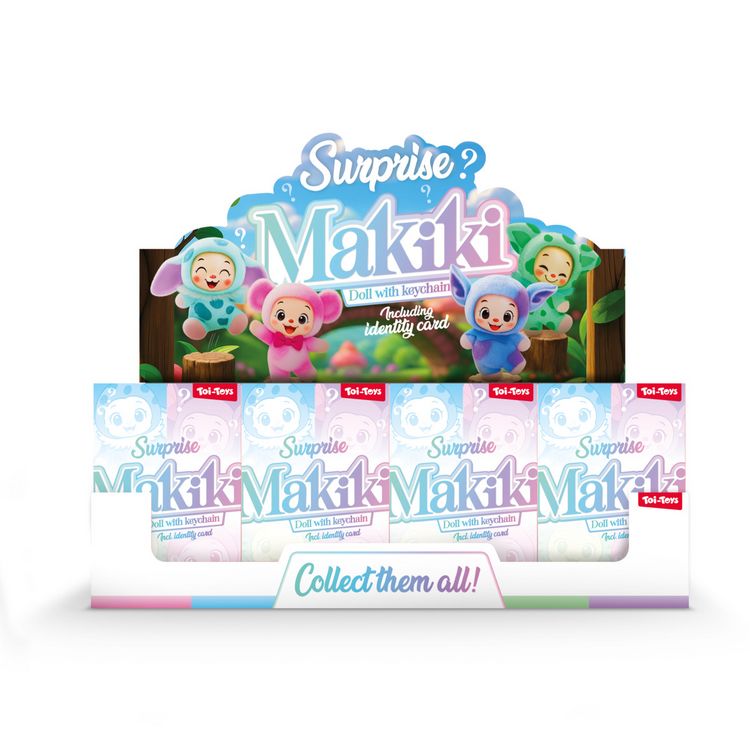 Produktbild: Schl&uuml;sselanh&auml;nger Makiki Pl&uuml;sch Blindbox 4fach sortiert