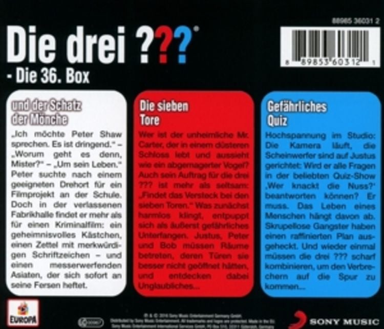Produktbild: Die drei ??? Box 36 (Folgen 107,108,109) (drei Fragezeichen)