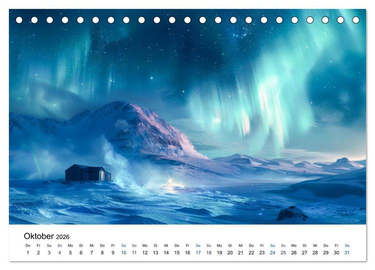 Produktbild: Aurora Borealis - Der Zauber der Nordlichter (Tischkalender 2026 DIN A5 quer), CALVENDO Monatskalender