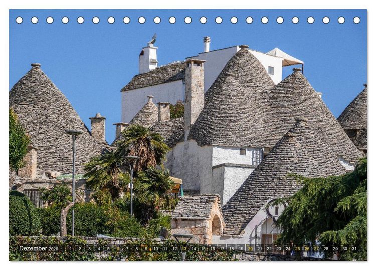 Produktbild: Alberobello &ndash; Apuliens Stadt der Trulli (Tischkalender 2026 DIN A5 quer), CALVENDO Monatskalender
