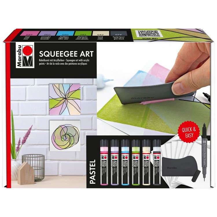 Produktbild: Marabu Acryl Color Squeegee Art Set Pastel 6x 25ml