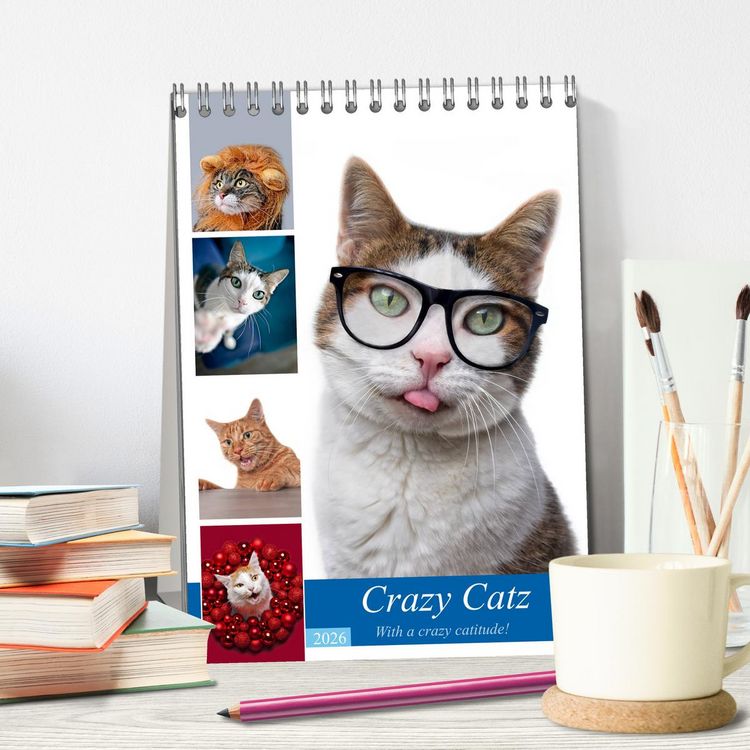 Produktbild: Crazy Catz. (Tischkalender 2026 DIN A5 hoch), CALVENDO Monatskalender