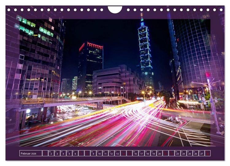Produktbild: Metropolen - Asiens sch&ouml;nste St&auml;dte bei Nacht (Wandkalender 2026 DIN A4 quer), CALVENDO Monatskalender