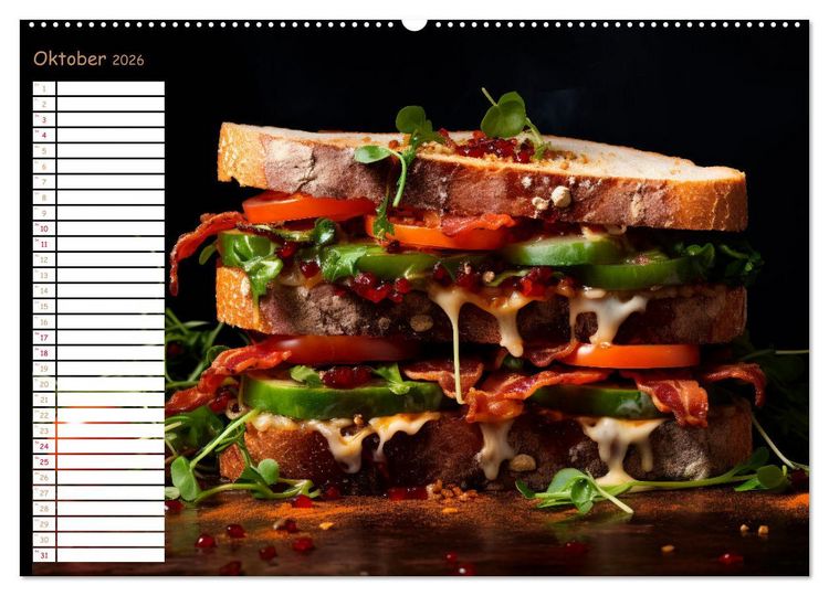 Produktbild: Fastfood &Auml;sthetik (hochwertiger Premium Wandkalender 2026 DIN A2 quer), Kunstdruck in Hochglanz