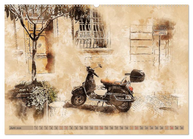 Produktbild: Mototrroller - Vesparade (Wandkalender 2026 DIN A2 quer), CALVENDO Monatskalender