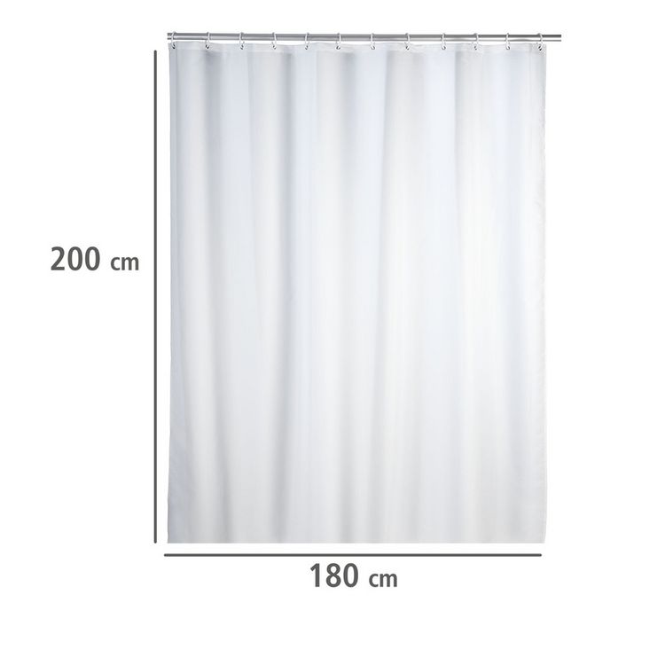 Produktbild: Anti-Schimmel Duschvorhang Uni White, 180 x 200 cm, Textil (Polyester), 180 x 200 cm, waschbar