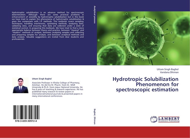 Produktbild: Hydrotropic Solubilization Phenomenon for spectroscopic estimation