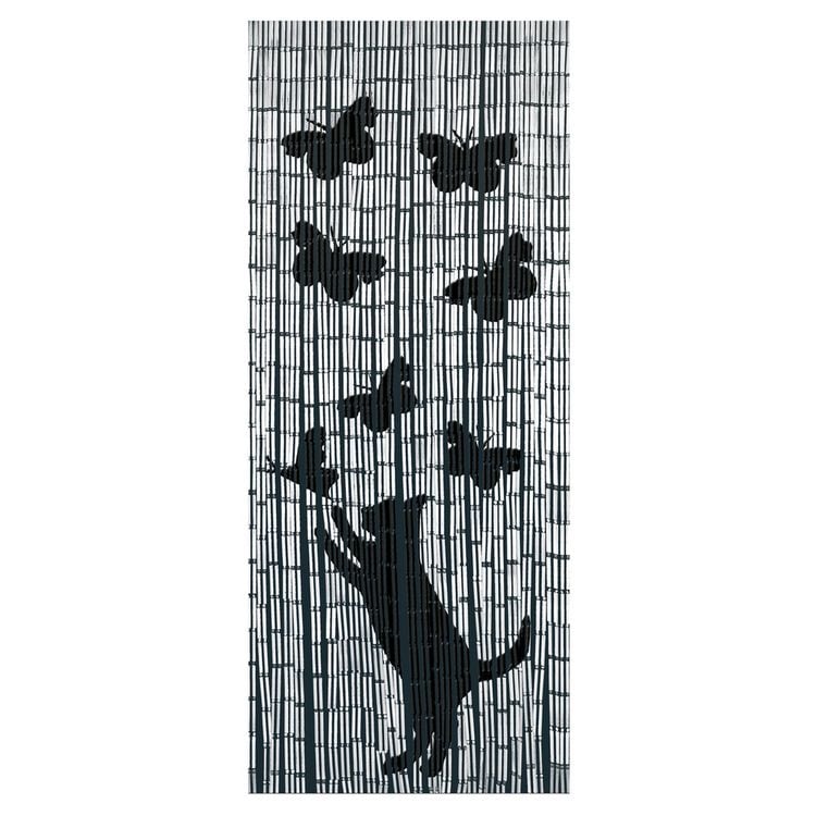 Produktbild: Bambusvorhang Mod. Katze und Schmetterling, 90 x 200 cm
