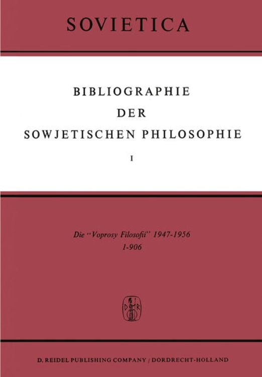Produktbild: Bibliographie der Sowjetischen Philosophie