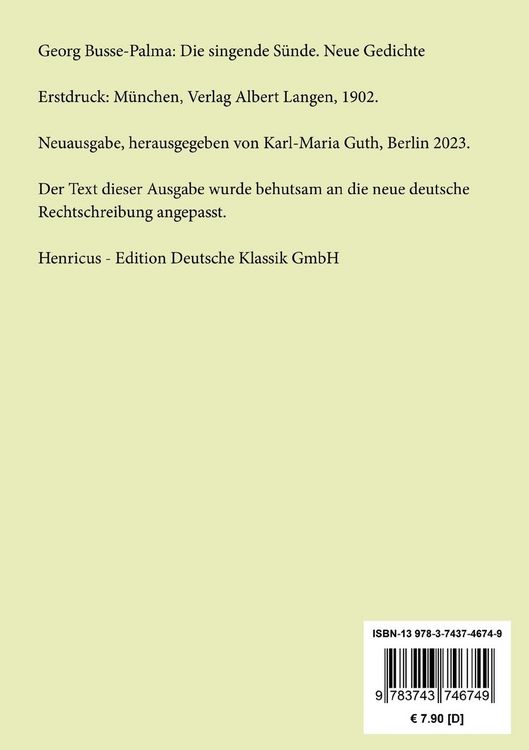 Produktbild: Die singende S&uuml;nde