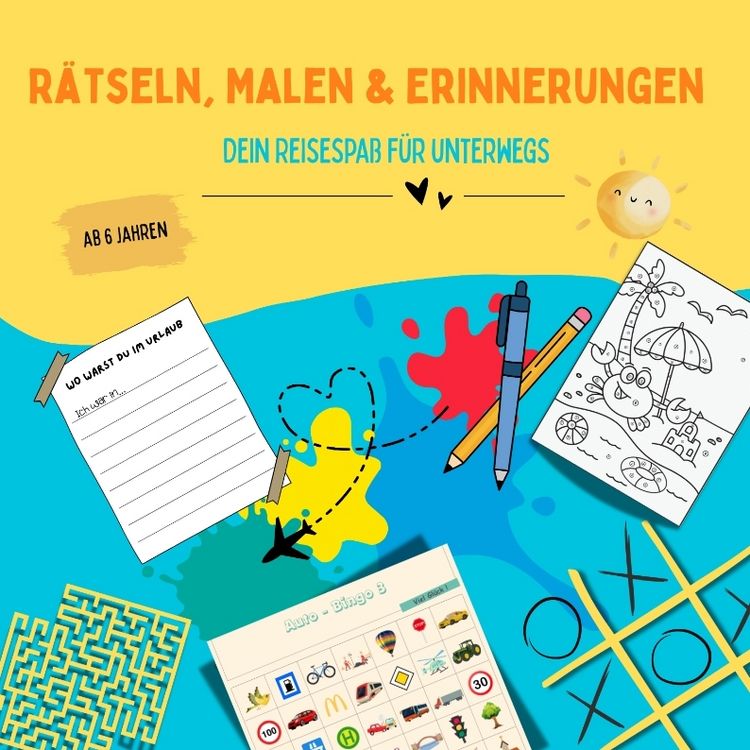 Produktbild: R&auml;tsel, Malen & Erinnerungen, dein Reisespa&szlig; f&uuml;r unterwegs