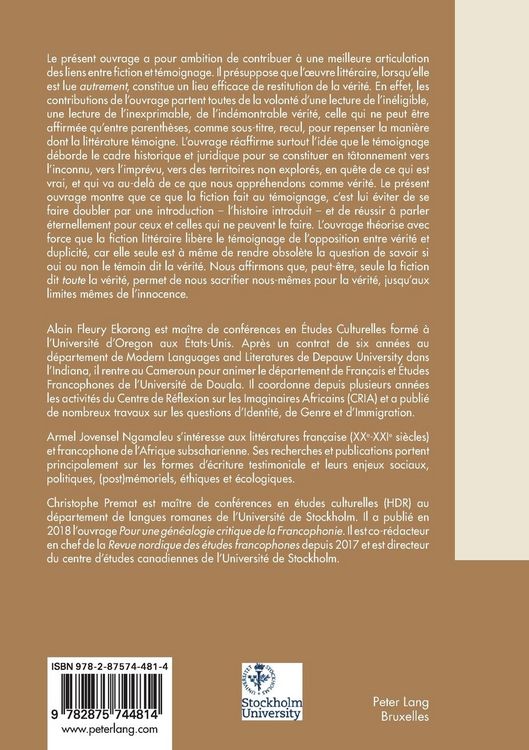 Produktbild: Po&eacute;tiques et politiques du t&eacute;moignage dans la fiction contemporaine