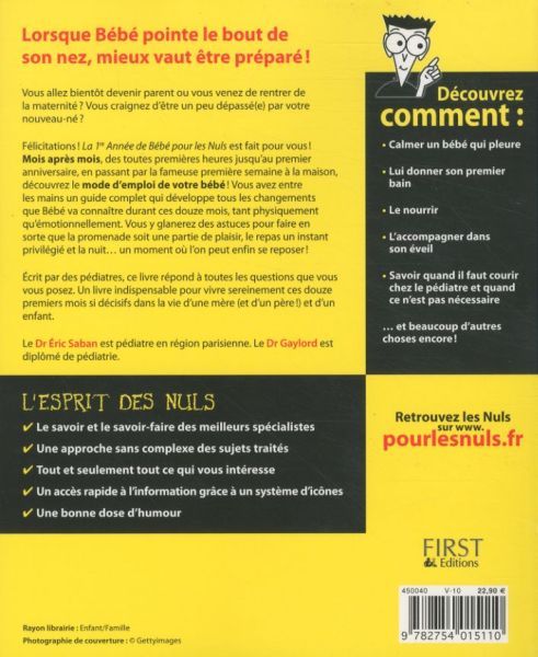 Produktbild: La 1re ann&eacute;e de b&eacute;b&eacute; pour les nuls