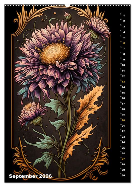 Produktbild: Jugendstil Blumen (hochwertiger Premium Wandkalender 2026 DIN A2 hoch), Kunstdruck in Hochglanz