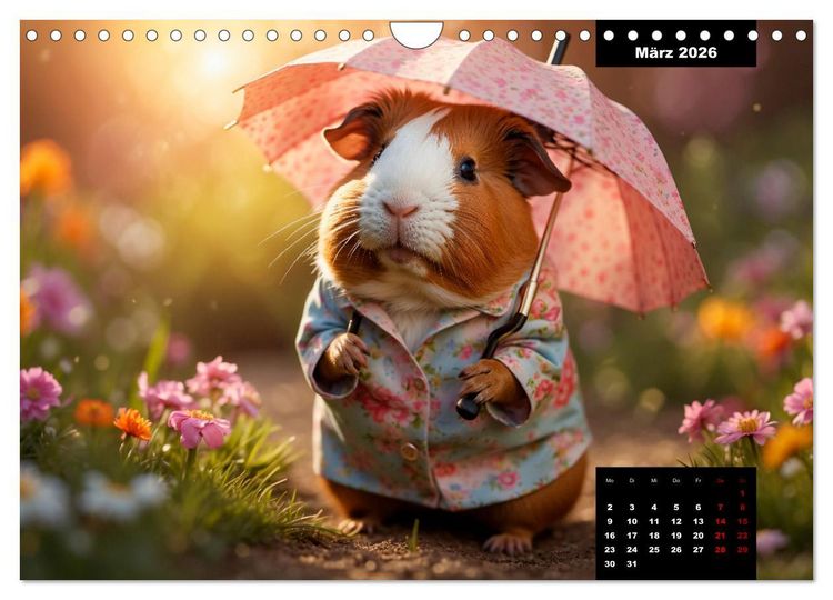 Produktbild: Meerschweinchen mal anders! (Wandkalender 2026 DIN A4 quer), CALVENDO Monatskalender