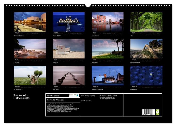 Produktbild: Traumhafte Ostseek&uuml;ste (Wandkalender 2026 DIN A2 quer), CALVENDO Monatskalender