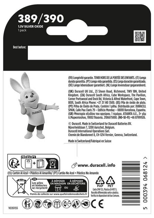 Produktbild: DURACELL&reg; Silberoxyd Knopfzellen