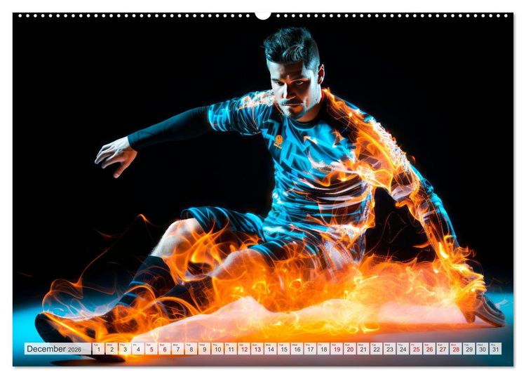 Produktbild: FOOTBALL FEVER Dynamic scenes (High Quality Premium Wall Calendar 2026 DIN A2 landscape),CALVENDO 12 Month Wall Calendar