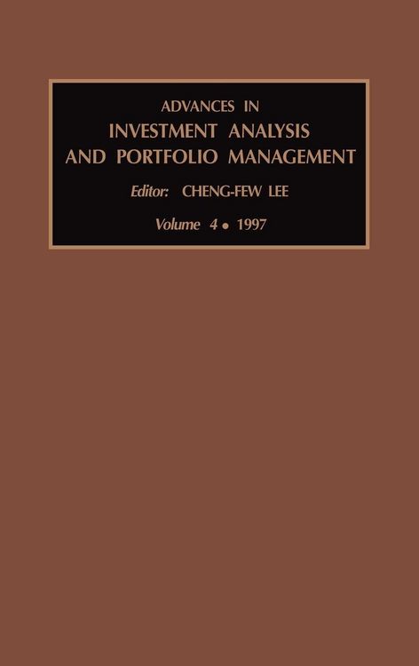 Produktbild: Advances in Investment Analysis and Portfolio Management