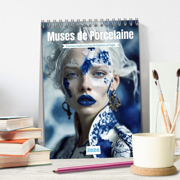 Produktbild: Muses de Porcelaine (Calendrier de bureau 2026 DIN A5 horizontal), CALVENDO calendrier mensuel
