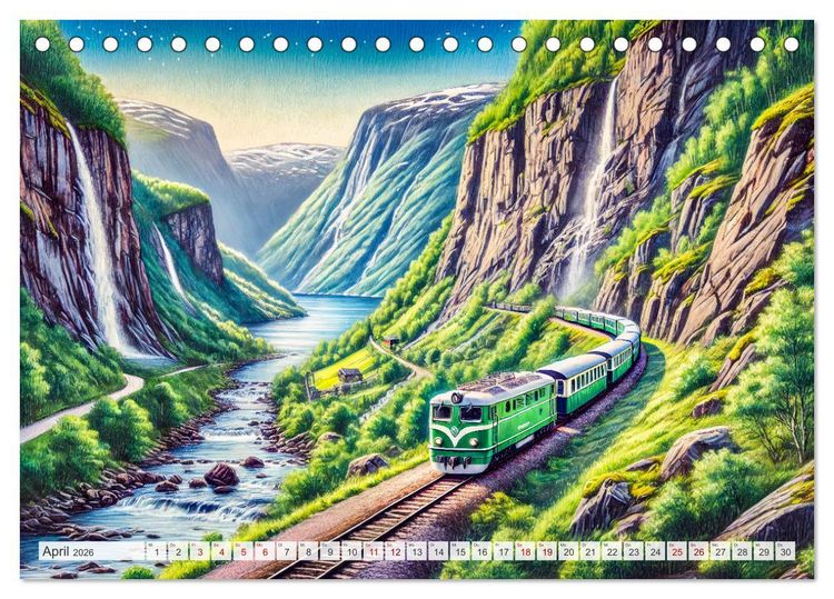 Produktbild: Faszination Eisenbahn - Lokomotiven und Landschaften der Welt (Tischkalender 2026 DIN A5 quer), CALVENDO Monatskalender
