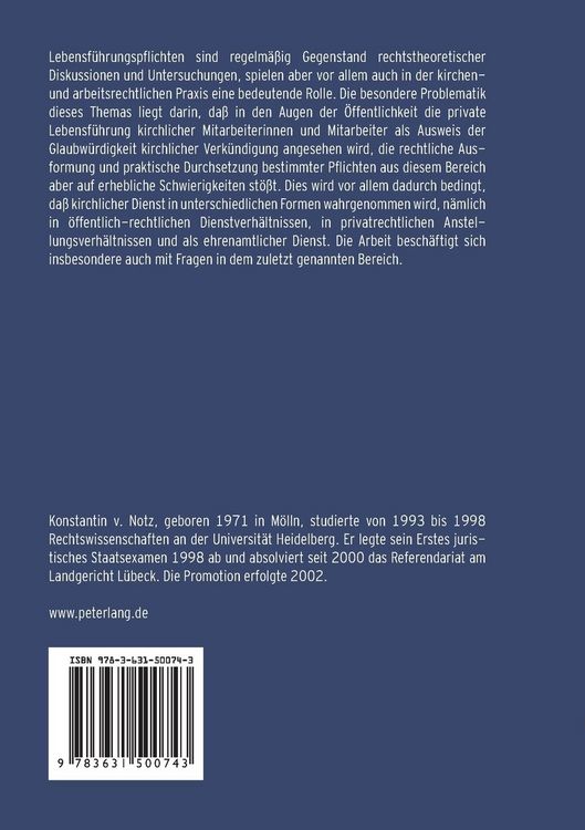 Produktbild: Lebensf&uuml;hrungspflichten im evangelischen Kirchenrecht