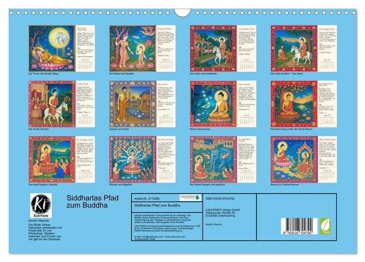 Produktbild: Siddhartas Pfad zum Buddha (Wandkalender 2026 DIN A3 quer), CALVENDO Monatskalender