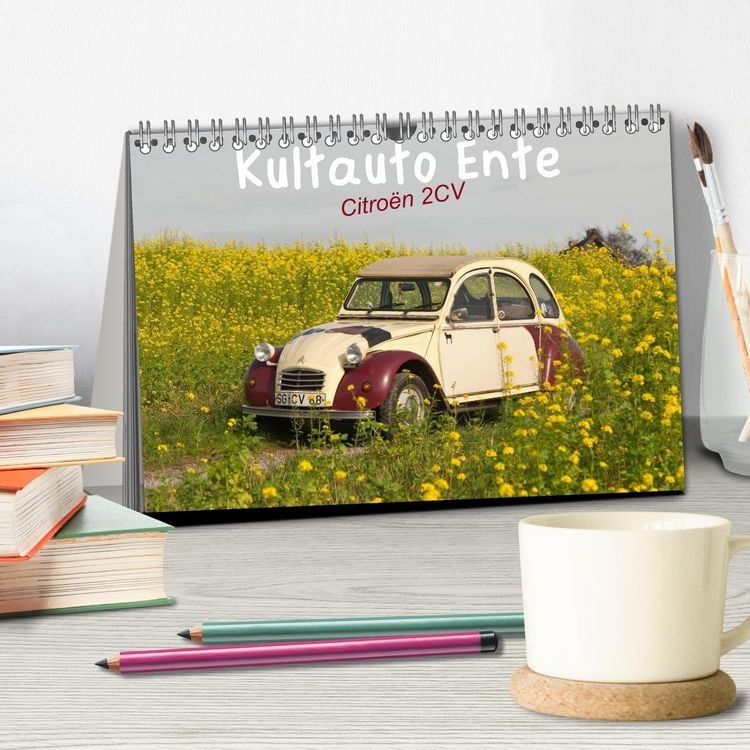 Produktbild: Kultauto Ente Citro&euml;n 2CV (Tischkalender 2026 DIN A5 quer), CALVENDO Monatskalender