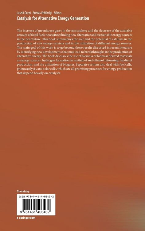 Produktbild: Catalysis for Alternative Energy Generation
