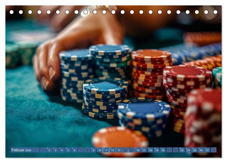 Produktbild: Poker Masters Texas Hold'em (Tischkalender 2026 DIN A5 quer), CALVENDO Monatskalender