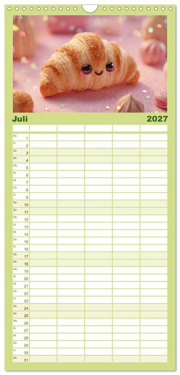 Produktbild: Familienplaner 2027 - Kawaii-Gl&uuml;cksmomente mit 5 Spalten (Wandkalender, 21 x 45 cm) CALVENDO