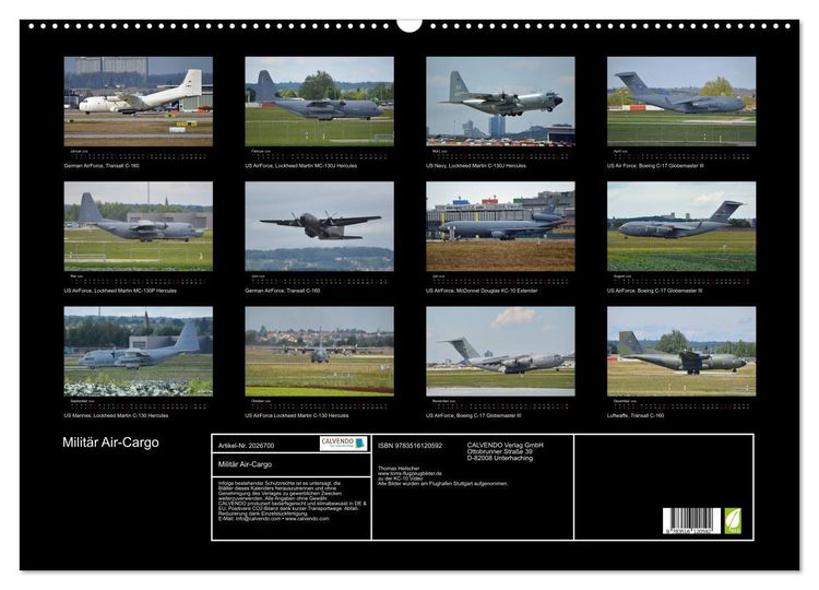 Produktbild: Milit&auml;r Air-Cargo (Wandkalender 2026 DIN A2 quer), CALVENDO Monatskalender