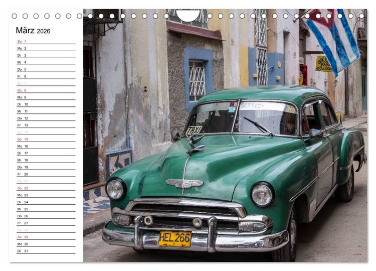 Produktbild: Cars on Cuba (Wandkalender 2026 DIN A4 quer), CALVENDO Monatskalender