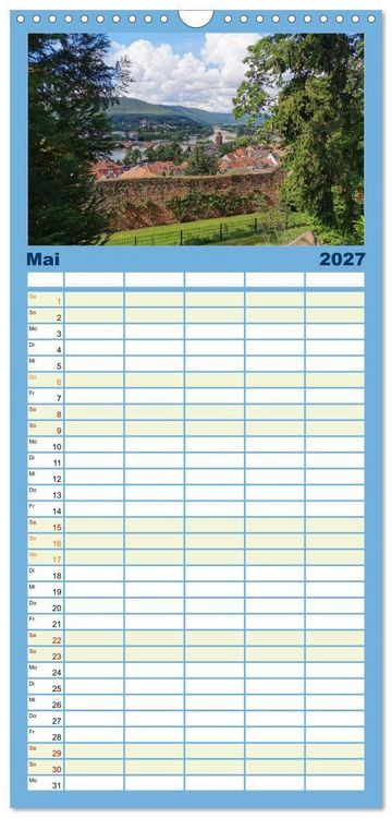 Produktbild: Familienplaner 2027 - Wanderbares Miltenberg mit 5 Spalten (Wandkalender, 21 x 45 cm) CALVENDO
