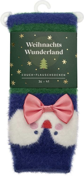 Produktbild: Weihnachtswunderland, Couch-Flauschsocken, Pinguin
