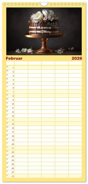 Produktbild: Familienplaner 2026 - Feine Torten mit 5 Spalten (Wandkalender, 21 x 45 cm) CALVENDO