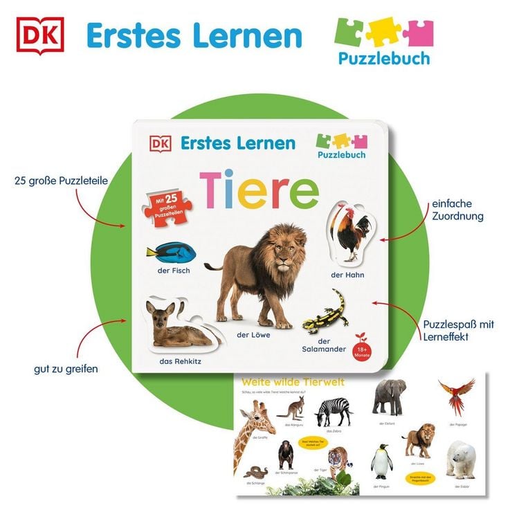 Produktbild: Erstes Lernen Puzzlebuch. Tiere