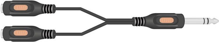 Produktbild: SpeaKa Professional SP-7869836 Klinke Audio Y-Adapter [1x Klinkenstecker 6.35 mm - 2x Klinkenbuchse 6.35 mm] Schwarz